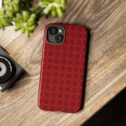 Vibrant Kaleidoscope - Black - Scarlet - Tough Cases