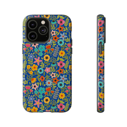 Playful Spring flowers - blue - Tough Cases