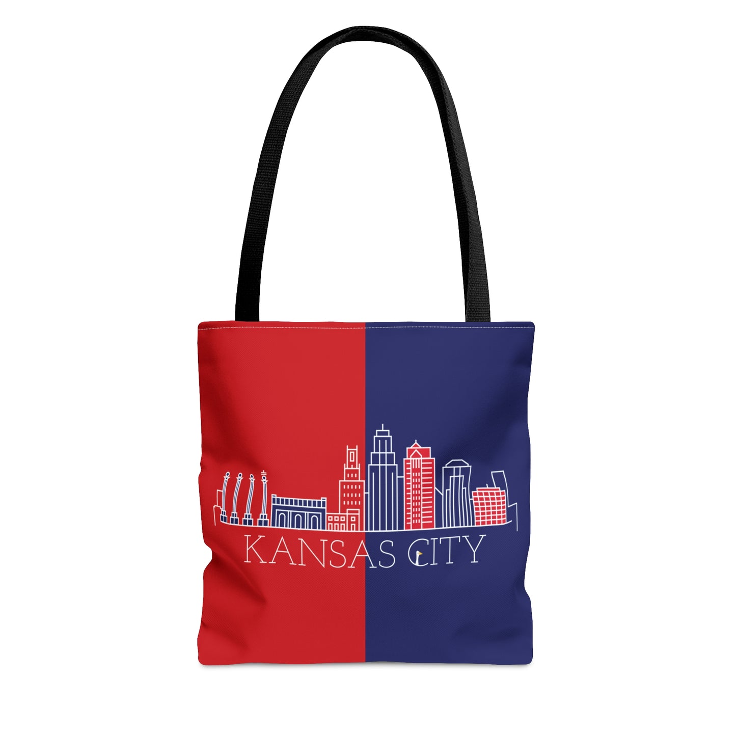 Kansas City - Red White and Blue City series - Logo - Tote Bag
