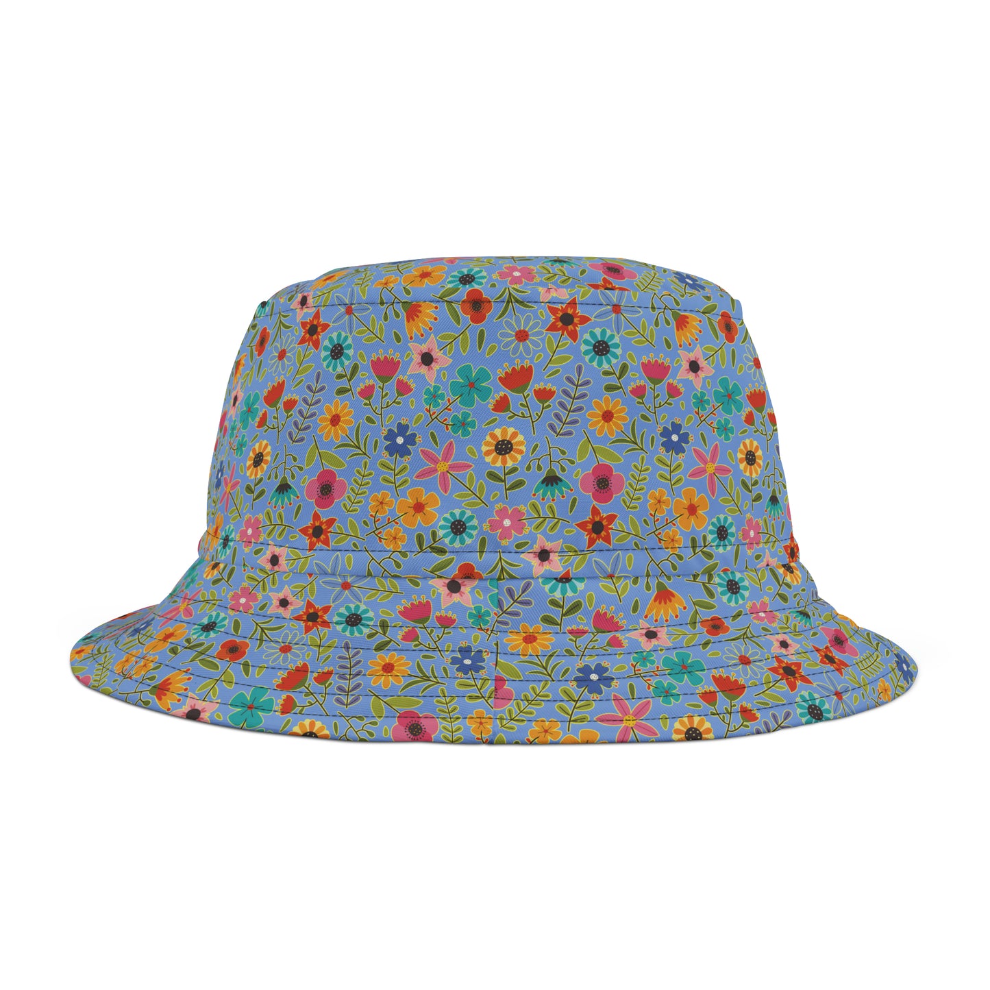 Playful Spring Flowers - Fennel Flower 74a6ff - Bucket Hat (AOP)