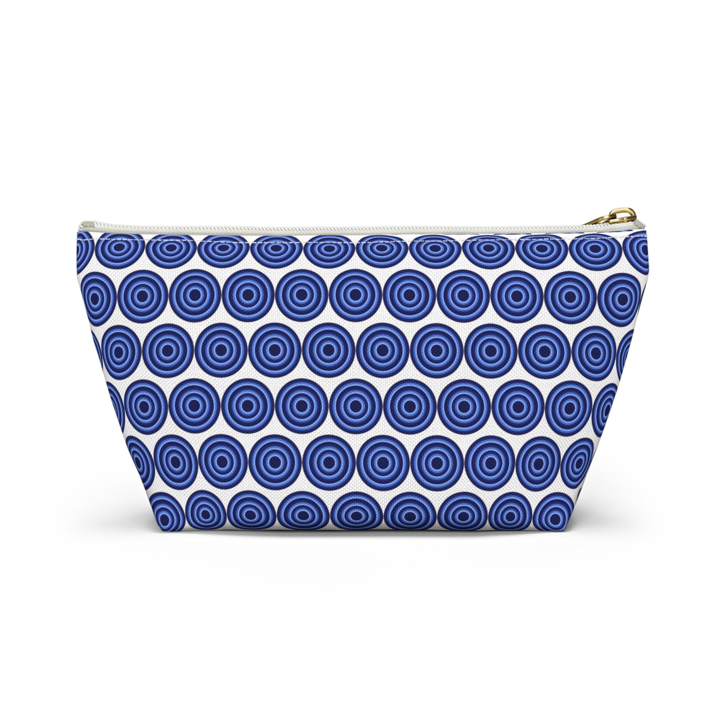 Colorful Circles - Blue - White - Accessory Pouch w T-bottom