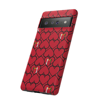 Ducks in hearts - Fire Engine Red c8092e - Tough Cases