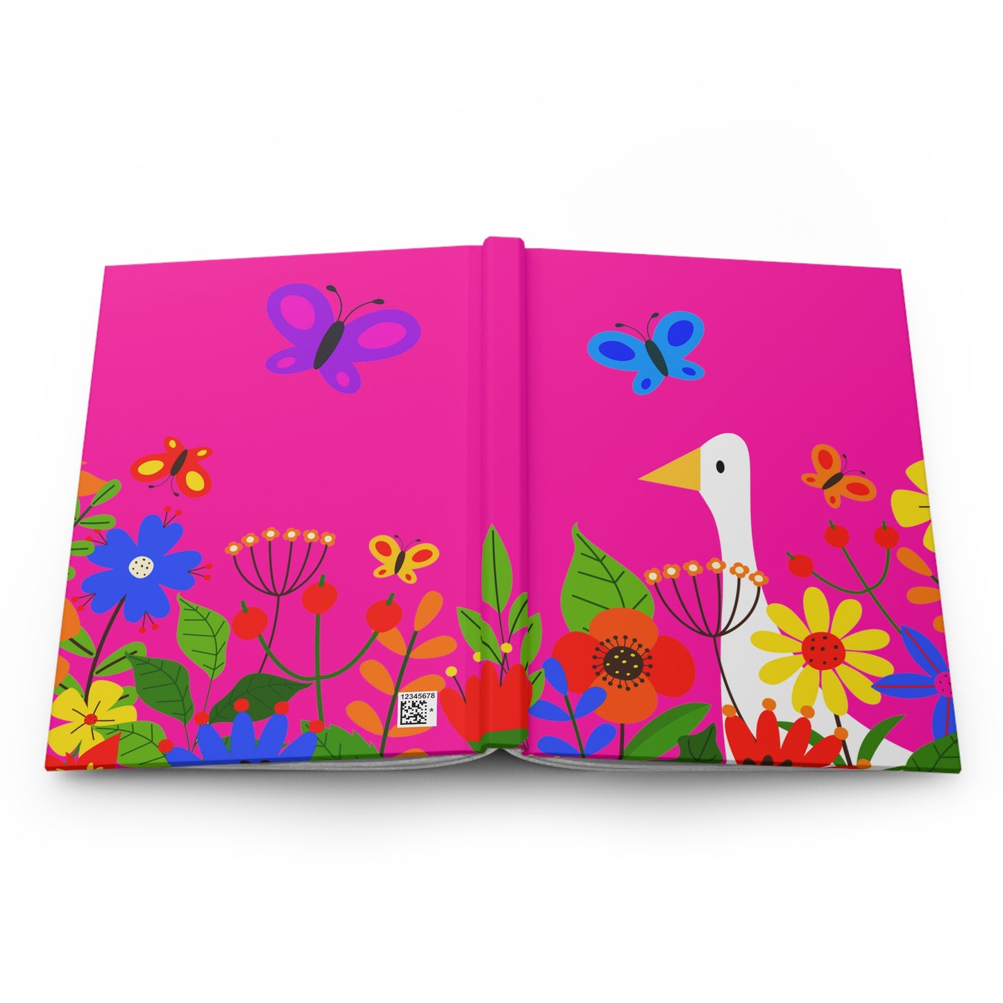 Bright Summer flowers - Mean Girls Lipstick ff00a8 - Hardcover Journal Matte