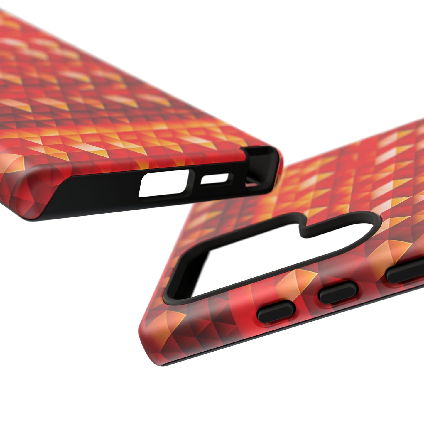 Geometric Flame - Red Triangles - Boston University Red d00000 - Tough Cases