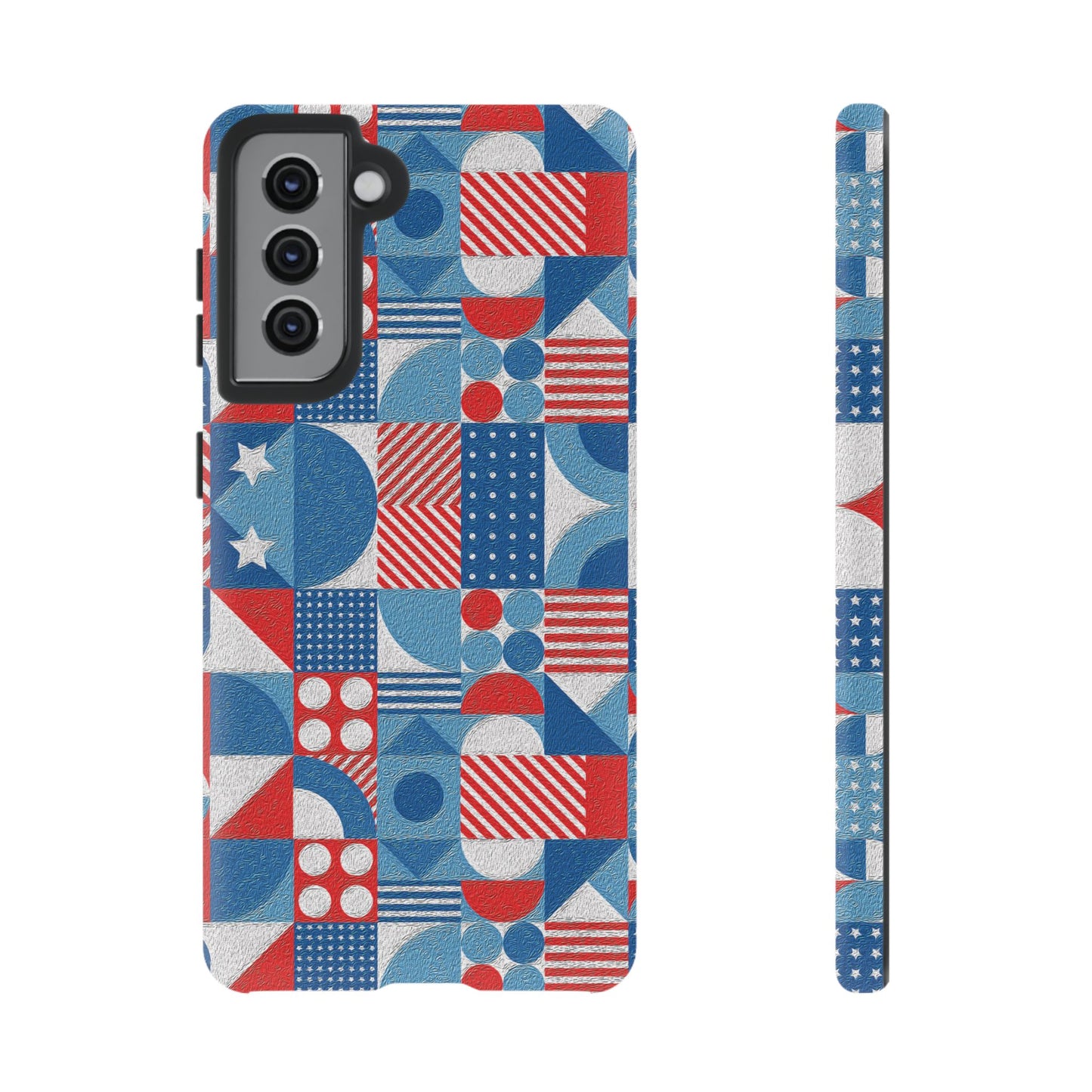 Red White and Blue Bold Pattern - BIG - Oil Paint Texture - Tough Cases