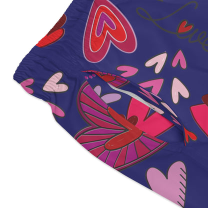 Hearts Doodles - Ultramarine 160987 - Swim Trunks