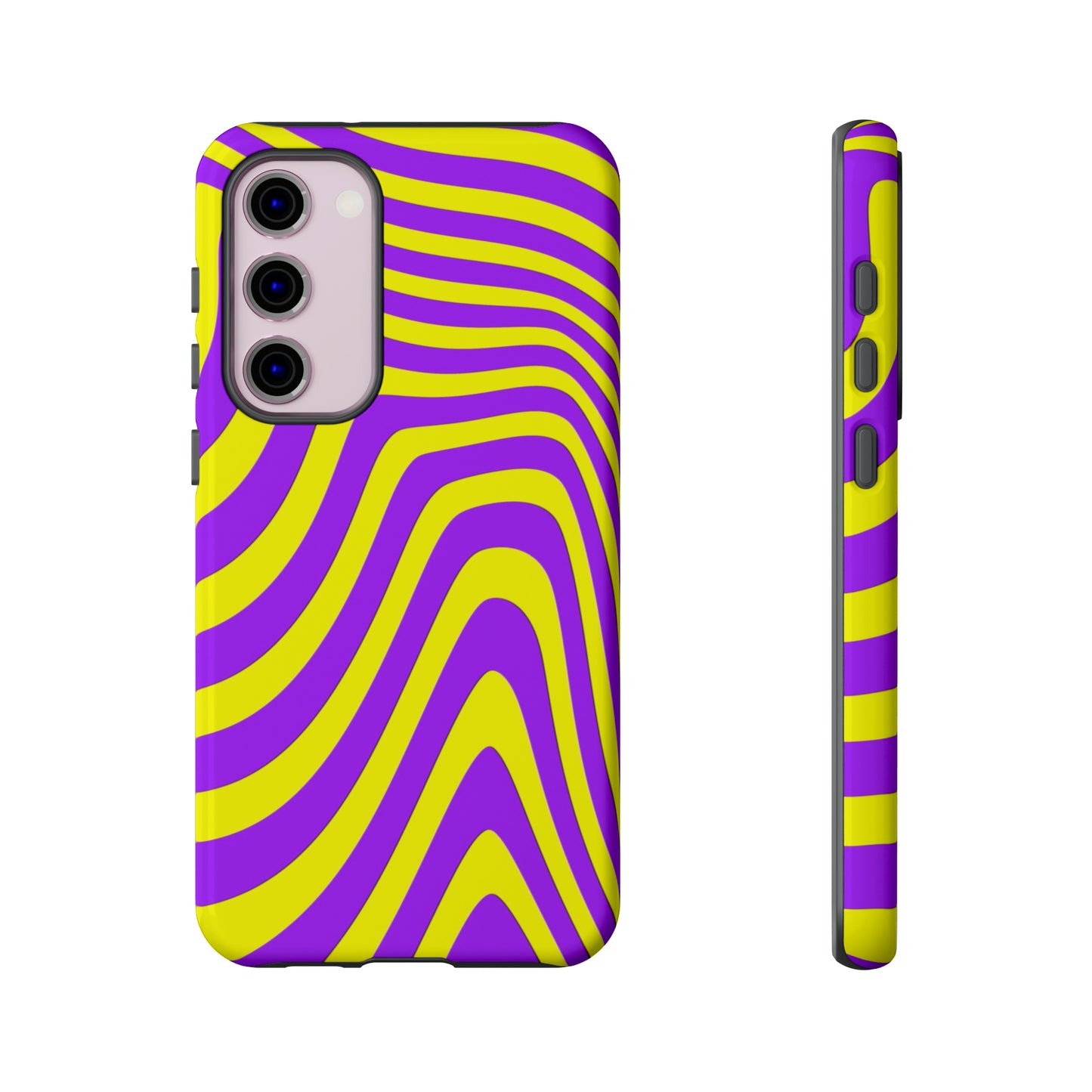 Retro wavy - yellow and purple - Tough Cases