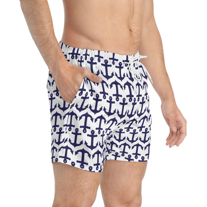 Anchors Aweigh - White ffffff - Swim Trunks