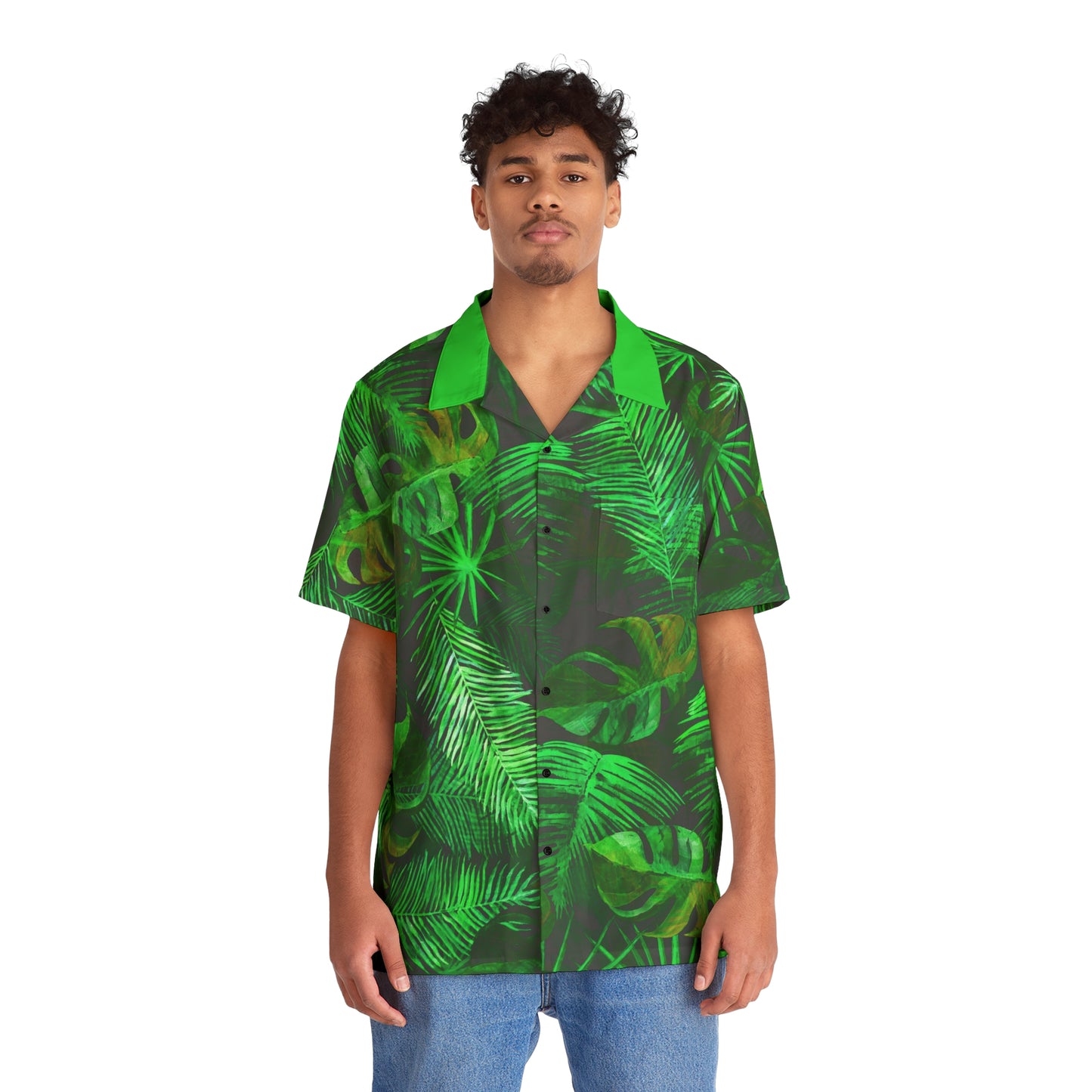 Dark Tropical Print - Men's Hawaiian Shirt