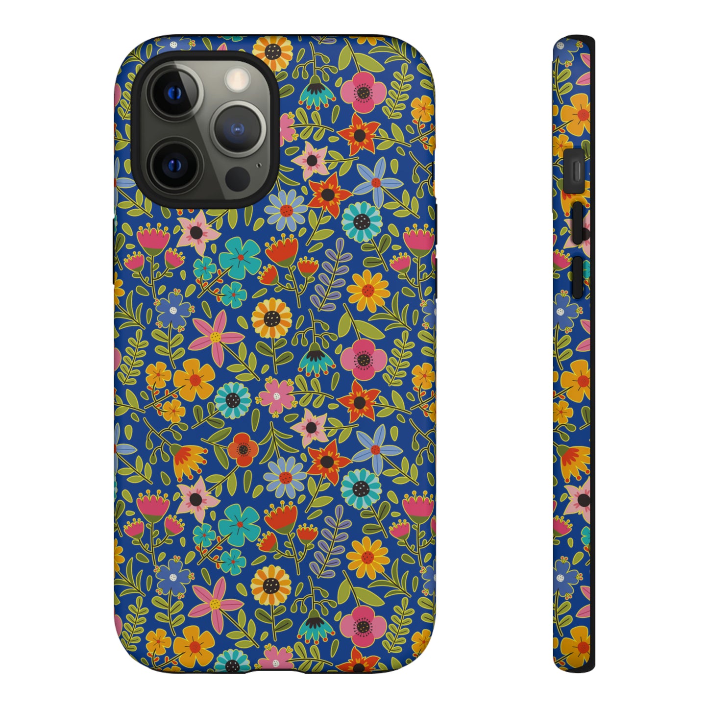 Playful Spring flowers - blue - Tough Cases