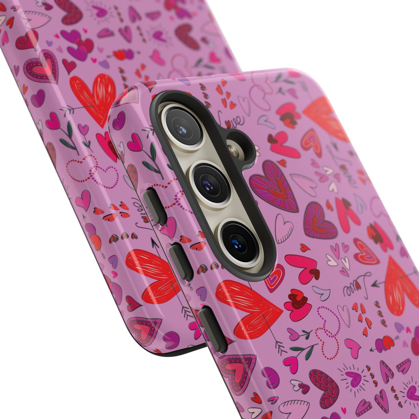 Heart Doodles - Fuschia Pink ff8eff - Tough Cases