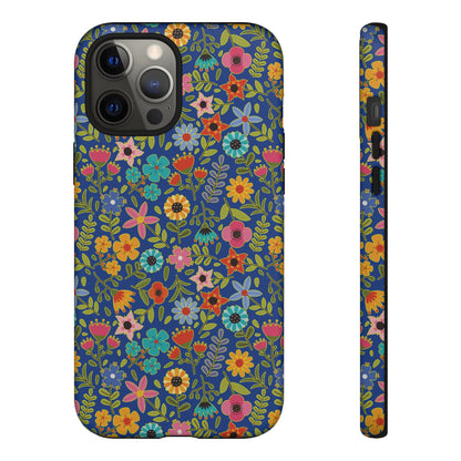 Playful Spring flowers - blue - Tough Cases