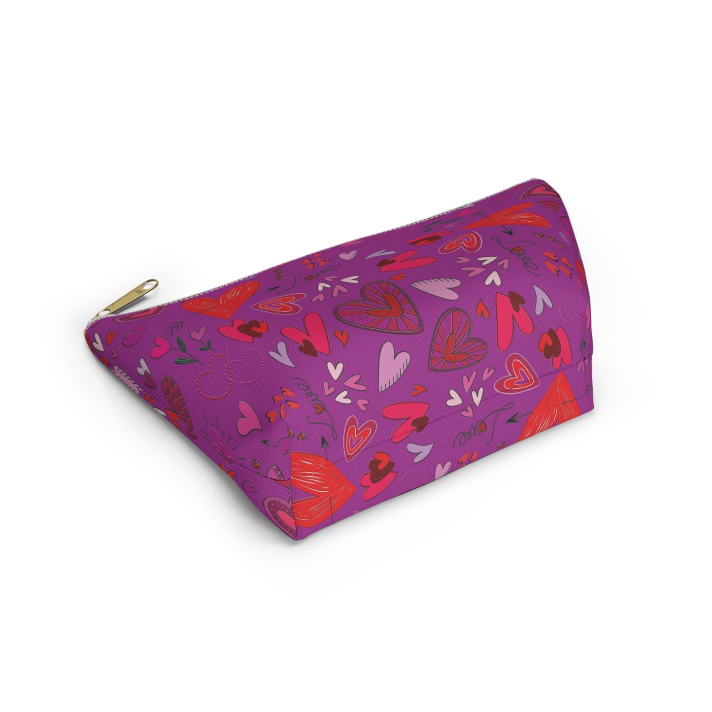 Heart doodles - Deep Magenta B805AE - Accessory Pouch w T-bottom