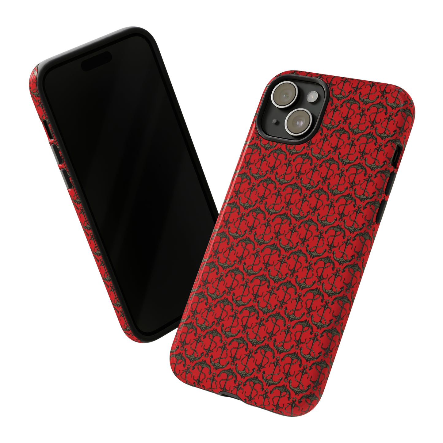 Anchors Away - Black Gray - Scarlet de0000 - Tough Cases