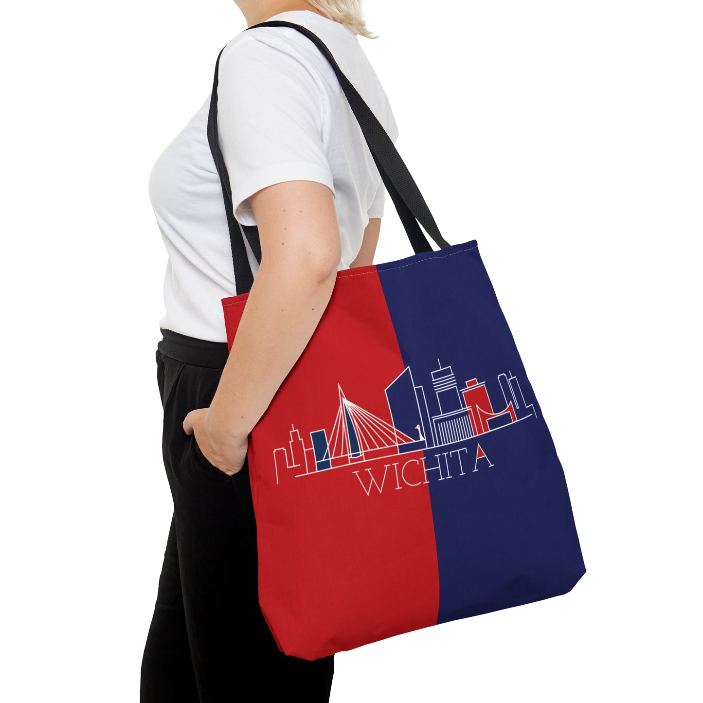 Wichita - Red White and Blue City series - Logo - Tote Bag