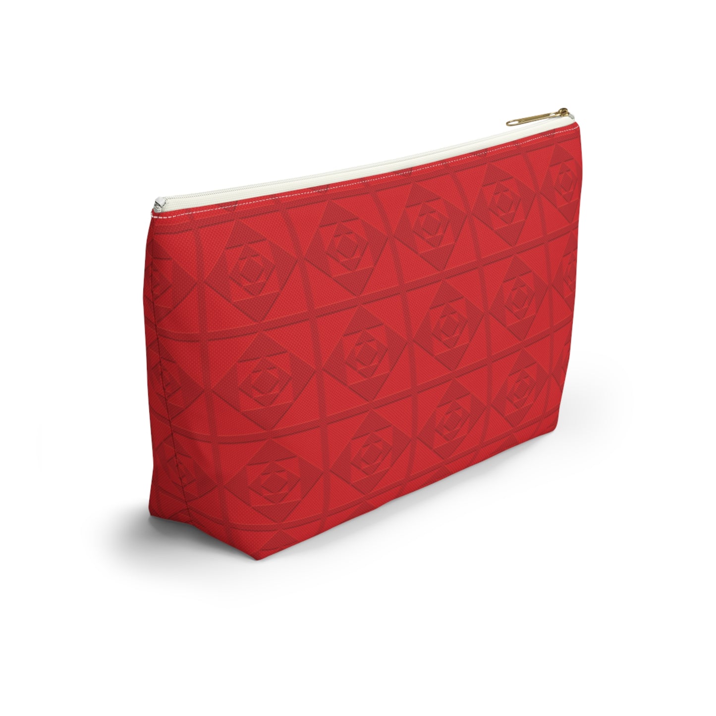 Embossed Geometric Pattern - Accessory Pouch w T-bottom