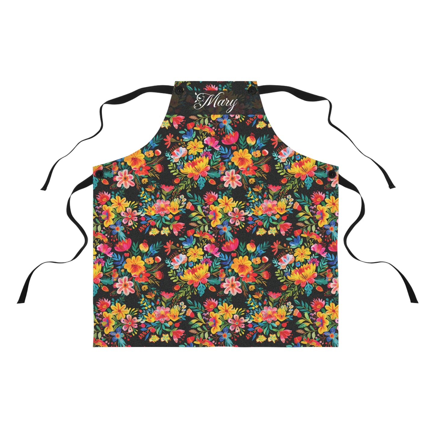 Personalized Watercolor Flower Apron - Mary