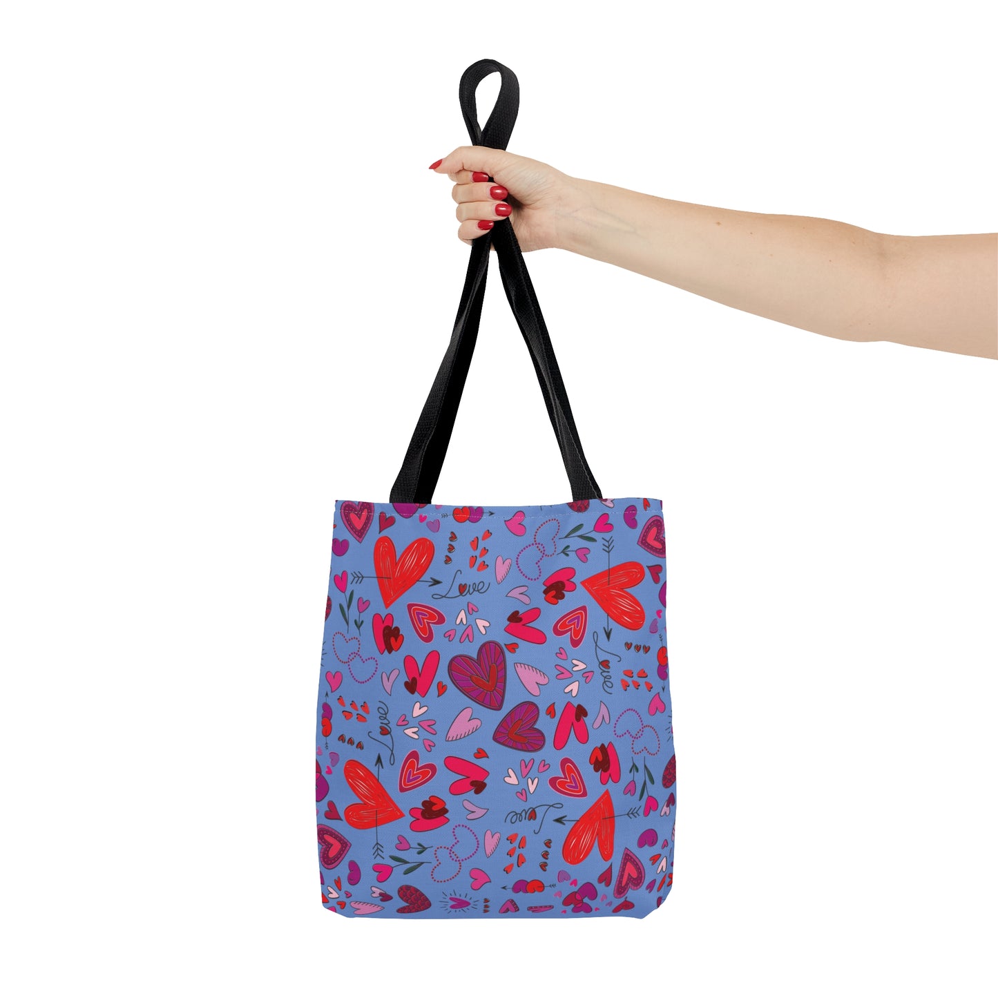 Heart Doodles - Fennel Flower 74a6ff - Tote Bag