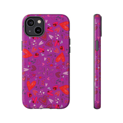 Heart Doodles - Deep Magenta B805AE - Tough Cases