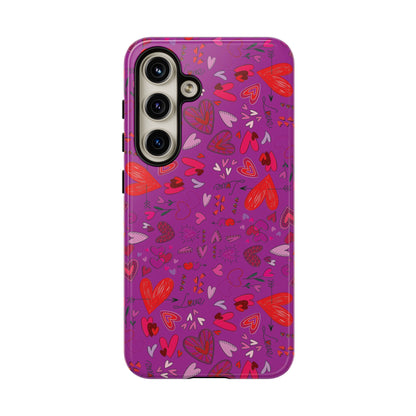 Heart Doodles - Deep Magenta B805AE - Tough Cases