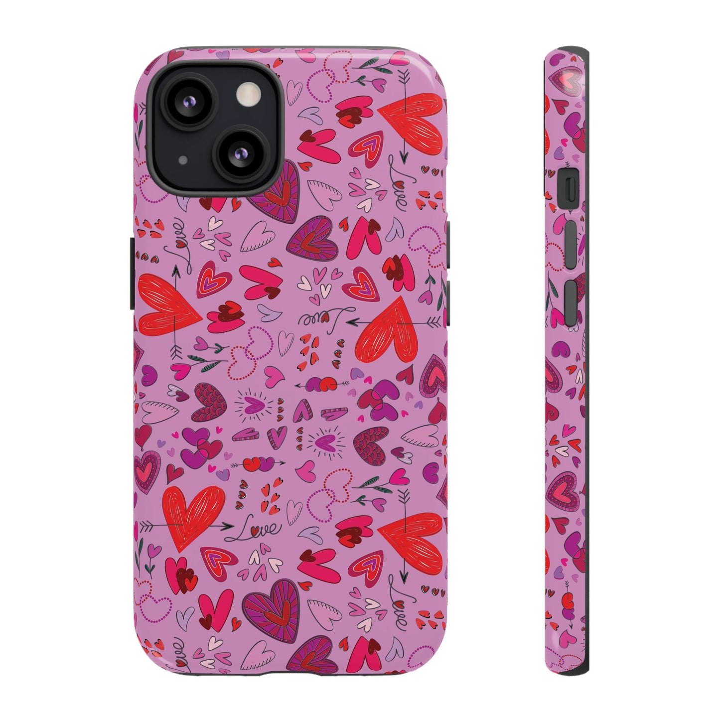 Heart Doodles - Fuschia Pink ff8eff - Tough Cases