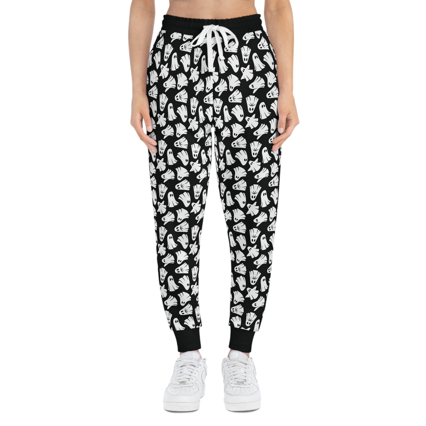 Boo - Ghosts - Halloween - Black 000000 - Athletic Joggers