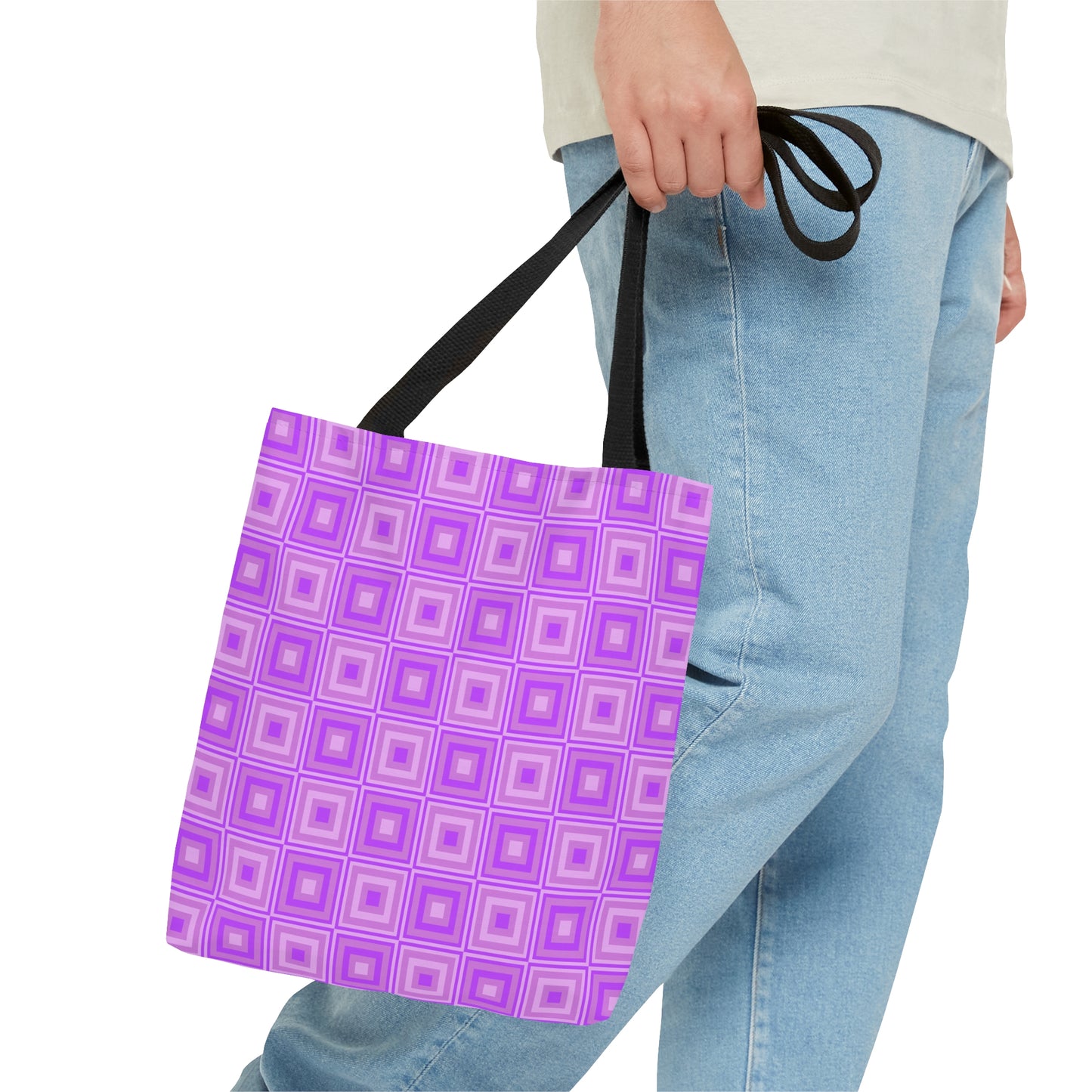 Heliotrope - Mauve Squares - Tote Bag