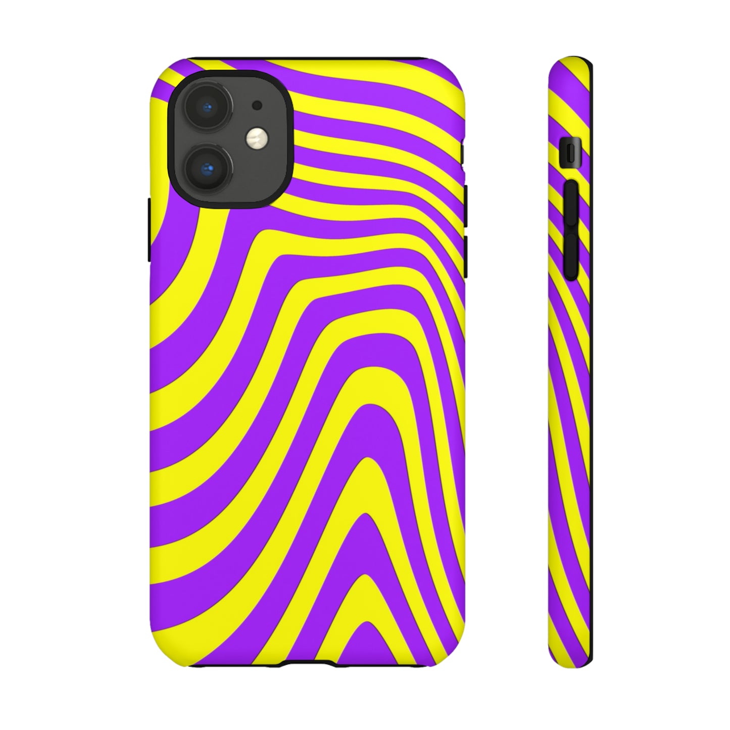 Retro wavy - yellow and purple - Tough Cases