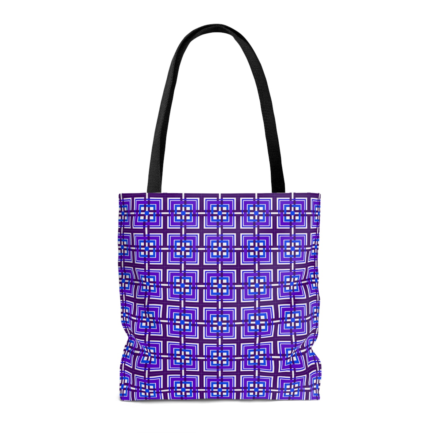 Intersecting Squares - Purple Blue - White ffffff - Tote Bag
