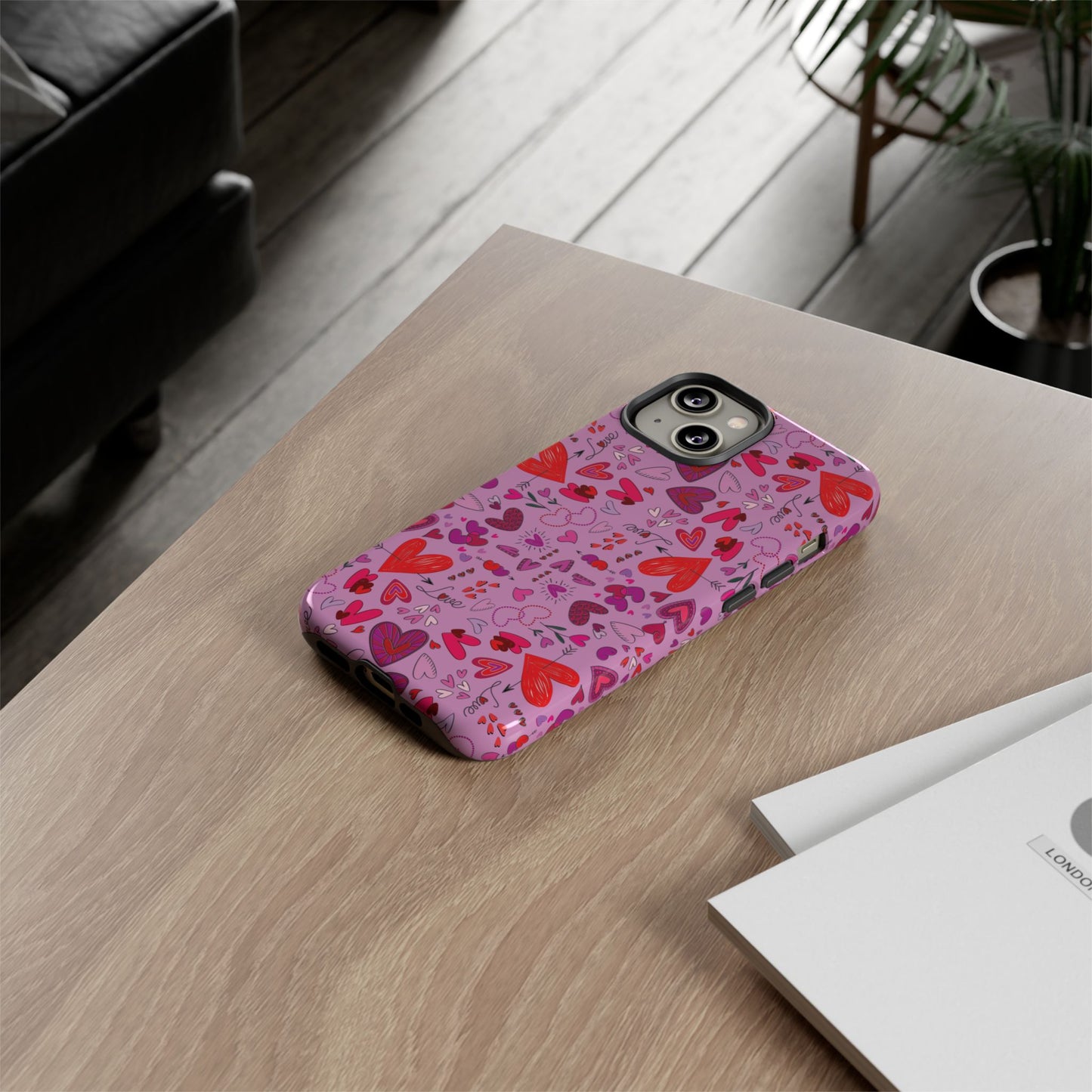 Heart Doodles - Fuschia Pink ff8eff - Tough Cases