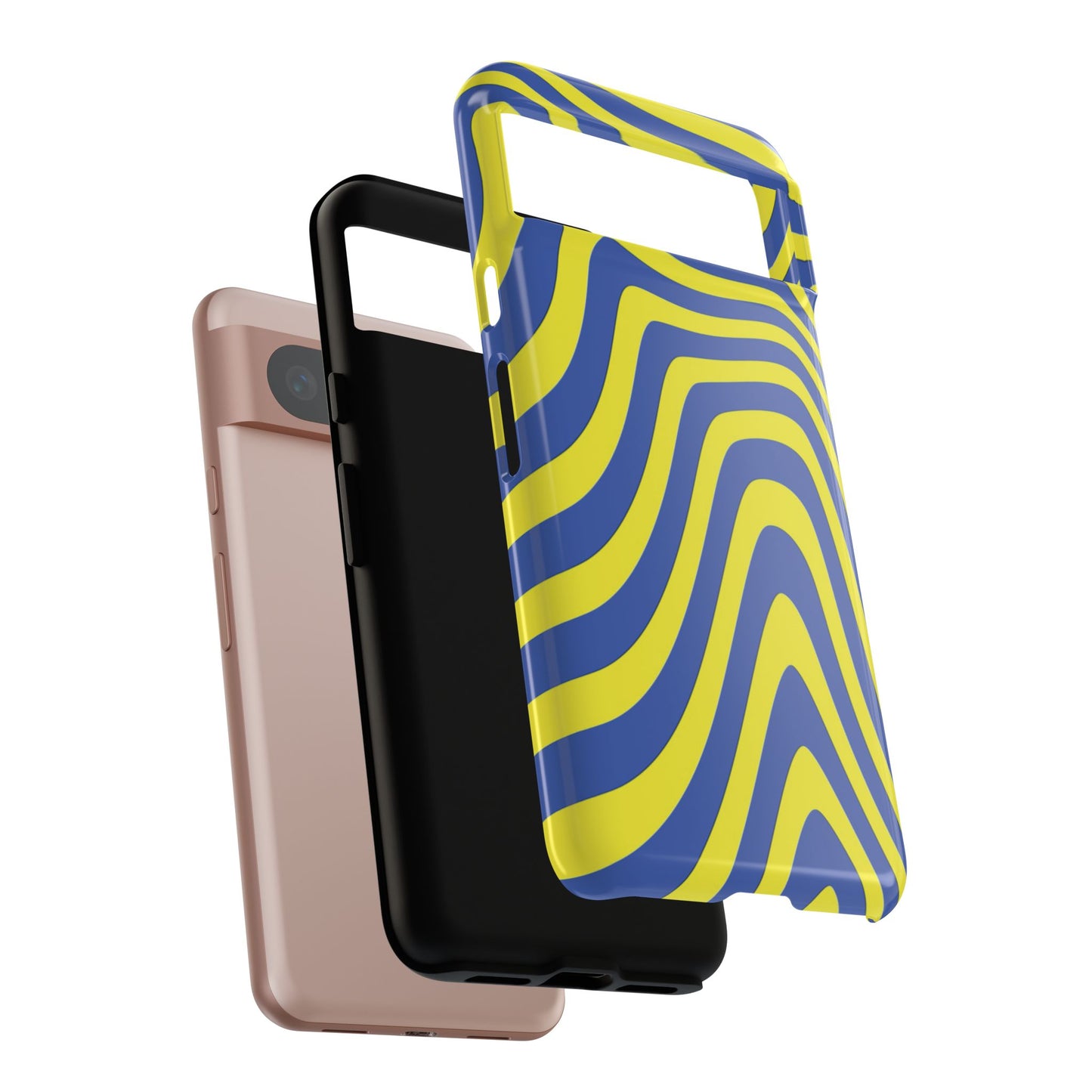 Retro wavy - yellow and blue - Tough Cases