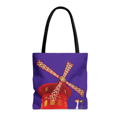 Ducks Visit Moulin Rouge - Purple Heart 5412AB - Tote Bag