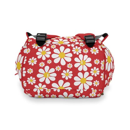 Ducks in Daisies - Scarlet de0000 - Multifunctional Diaper Backpack