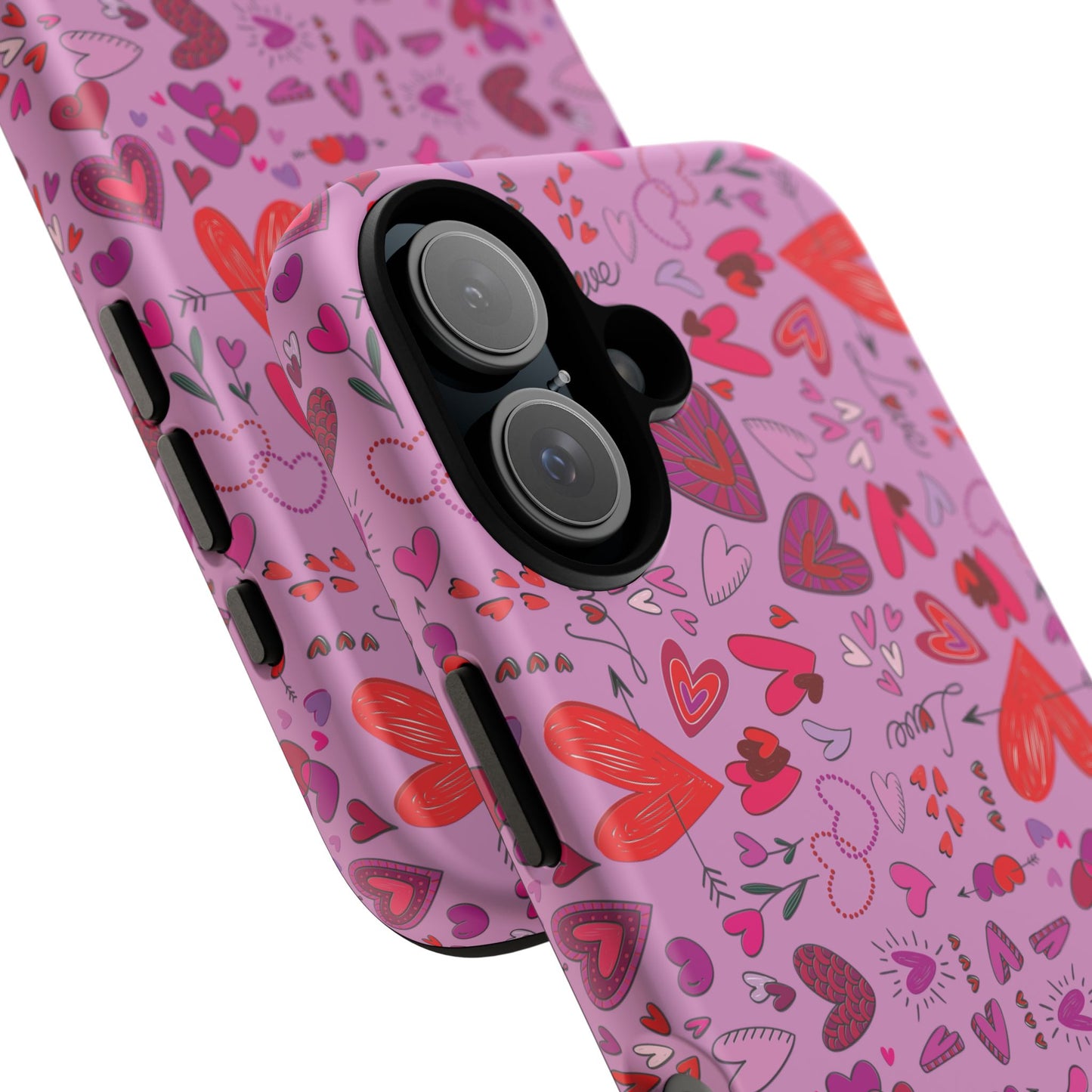 Heart Doodles - Fuschia Pink ff8eff - Tough Cases