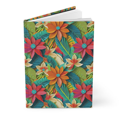 Multiple Tropical Flowers1 - Hardcover Journal Matte