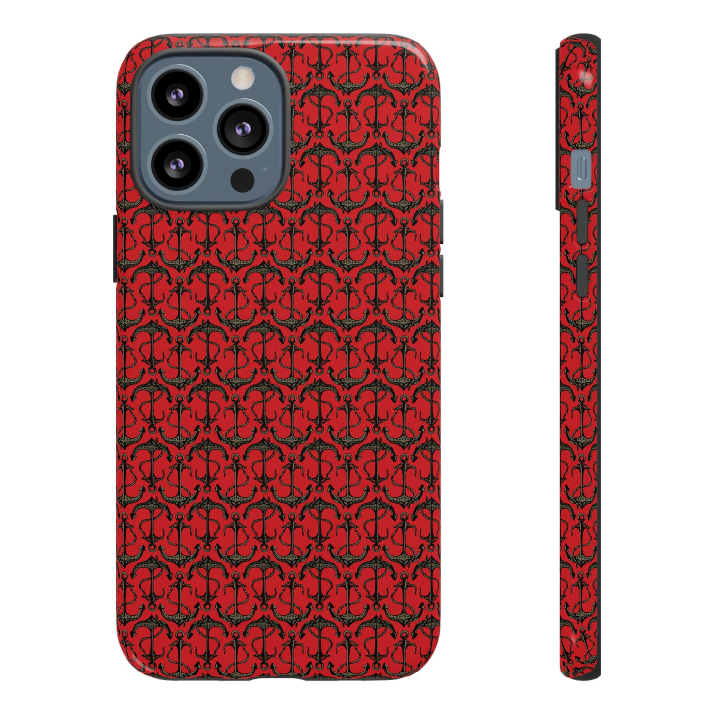 Anchors Away - Black Gray - Scarlet de0000 - Tough Cases