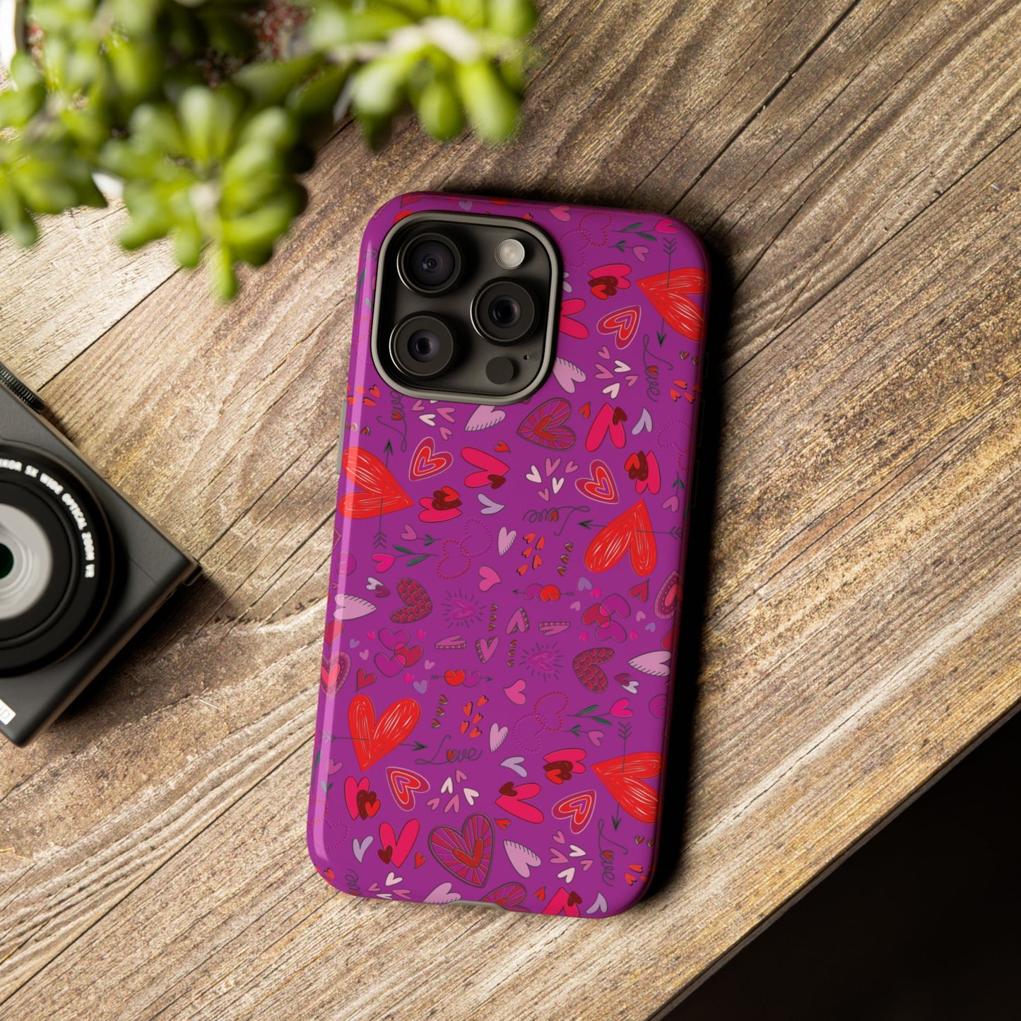 Heart Doodles - Deep Magenta B805AE - Tough Cases