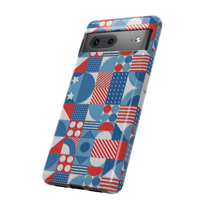 Red White and Blue Bold Pattern - BIG - Oil Paint Texture - Tough Cases