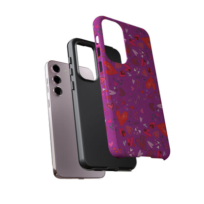 Heart Doodles - Deep Magenta B805AE - Tough Cases