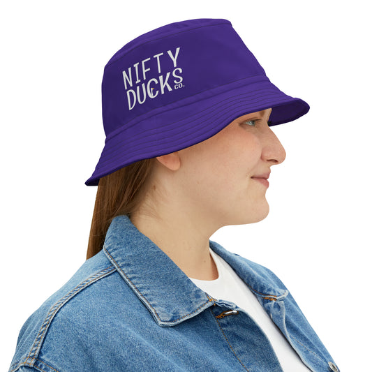 Nifty Ducks Co -  Logo - Purple Heart 5412AB - Bucket Hat (AOP)
