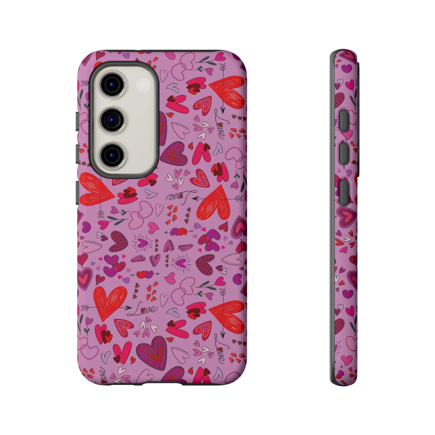 Heart Doodles - Fuschia Pink ff8eff - Tough Cases