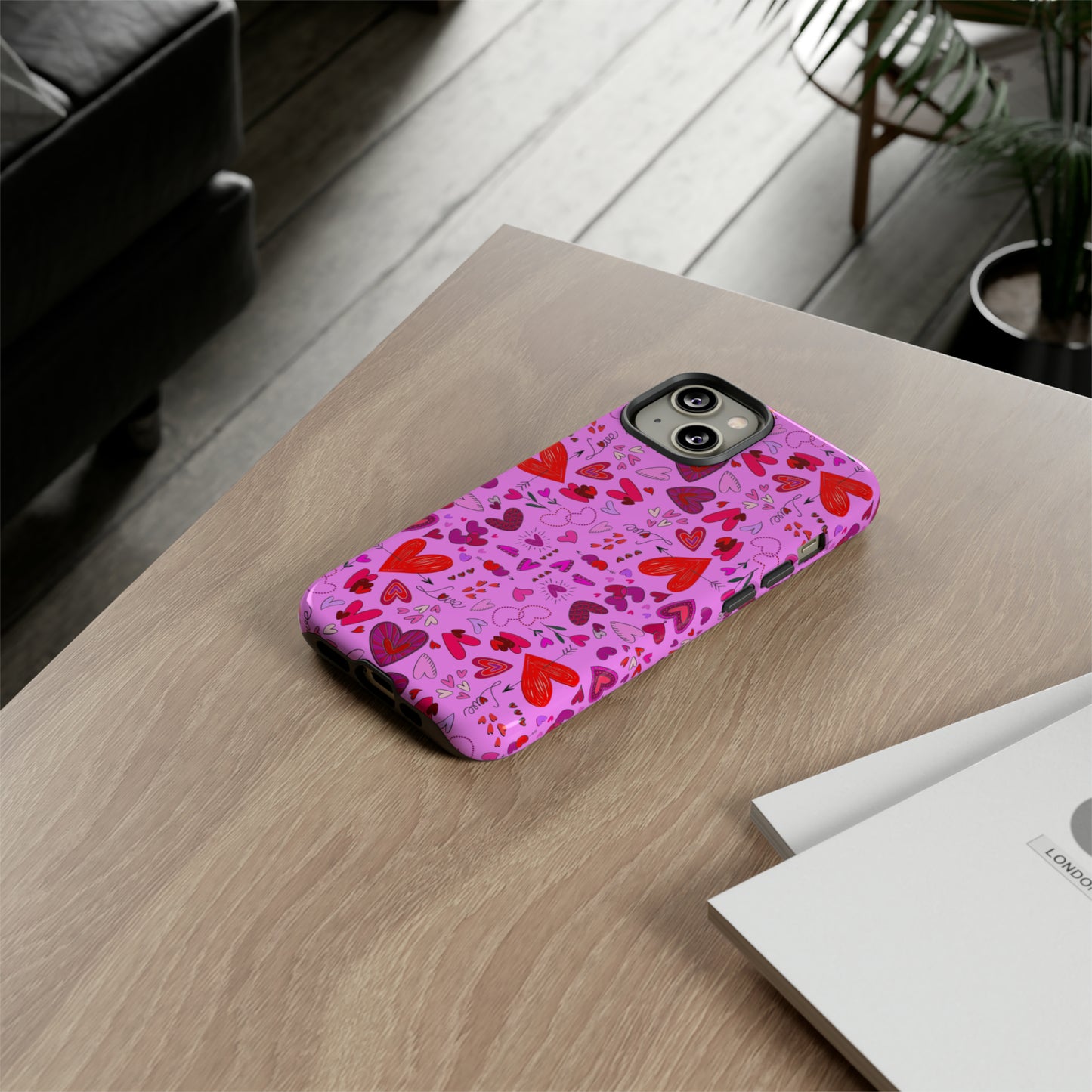 Heart Doodles - Fuschia Pink ff8eff - Tough Cases