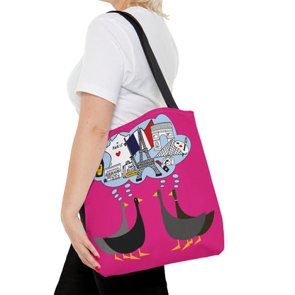 Ducks dreaming of Paris - Mean Girls Lipstick ff00a8 - Tote Bag