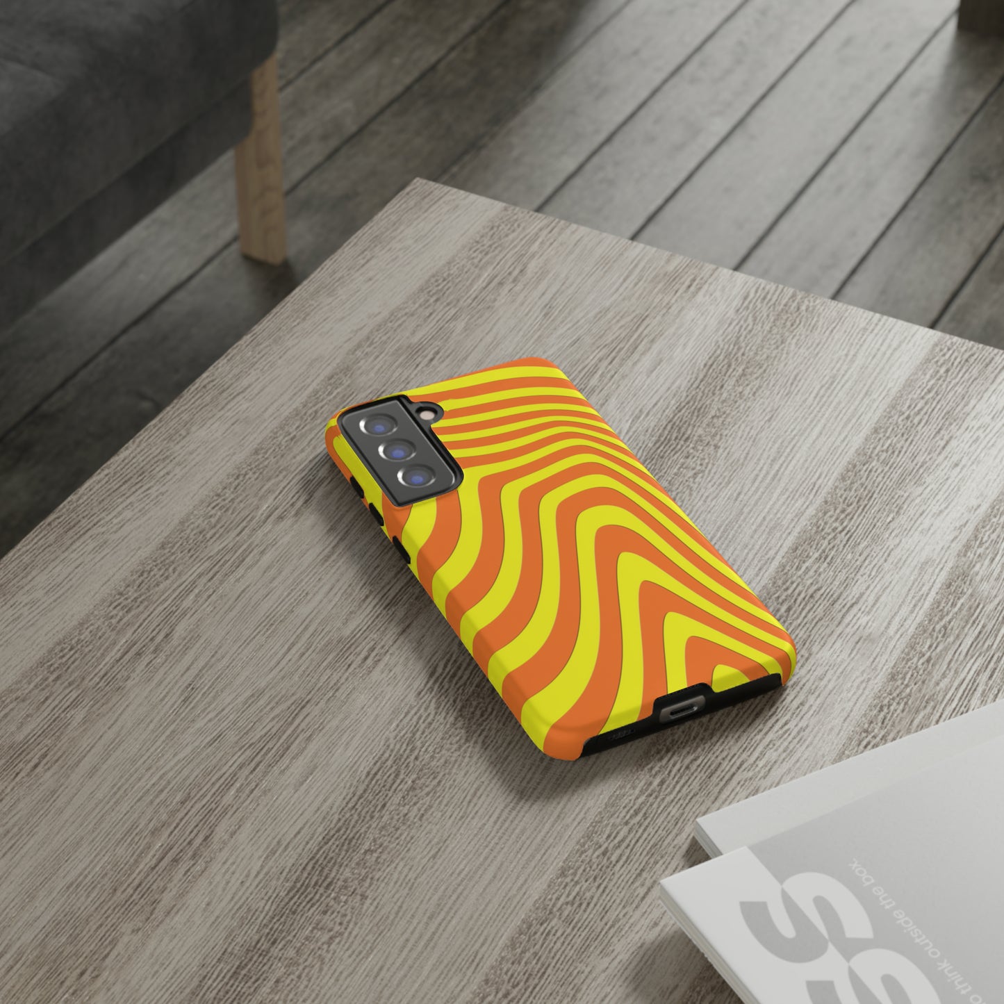 Retro wavy - yellow and orange - Tough Cases