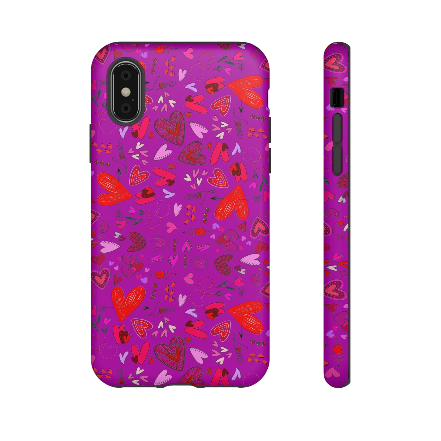 Heart Doodles - Deep Magenta B805AE - Tough Cases