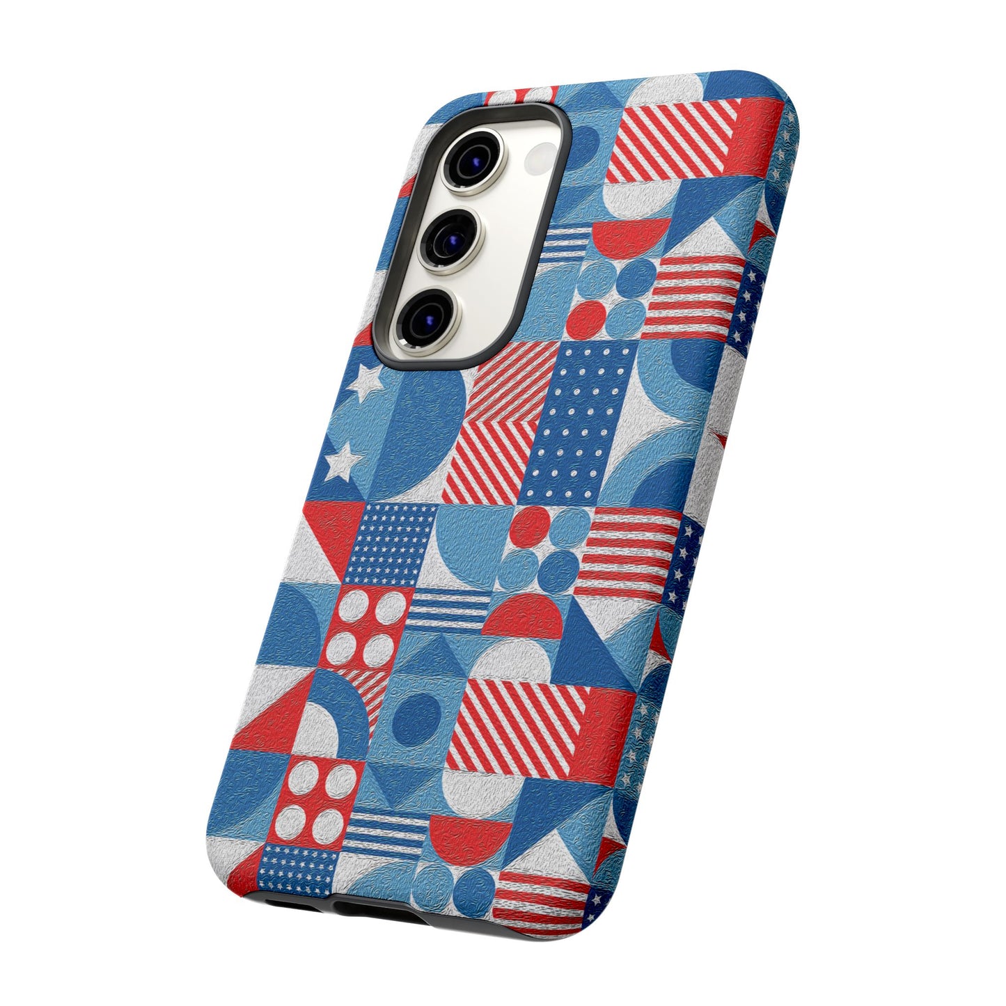 Red White and Blue Bold Pattern - BIG - Oil Paint Texture - Tough Cases