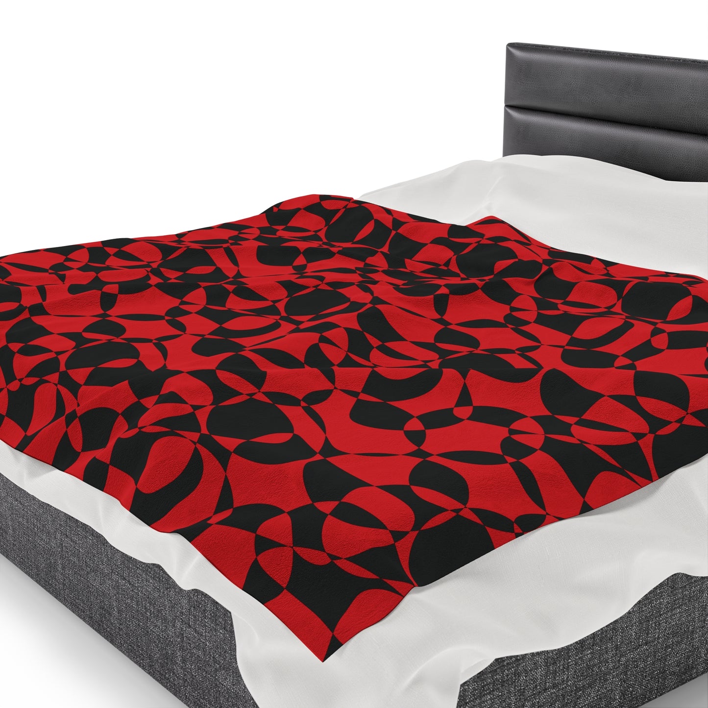 Scarlet Symphony - Black - Velveteen Plush Blanket