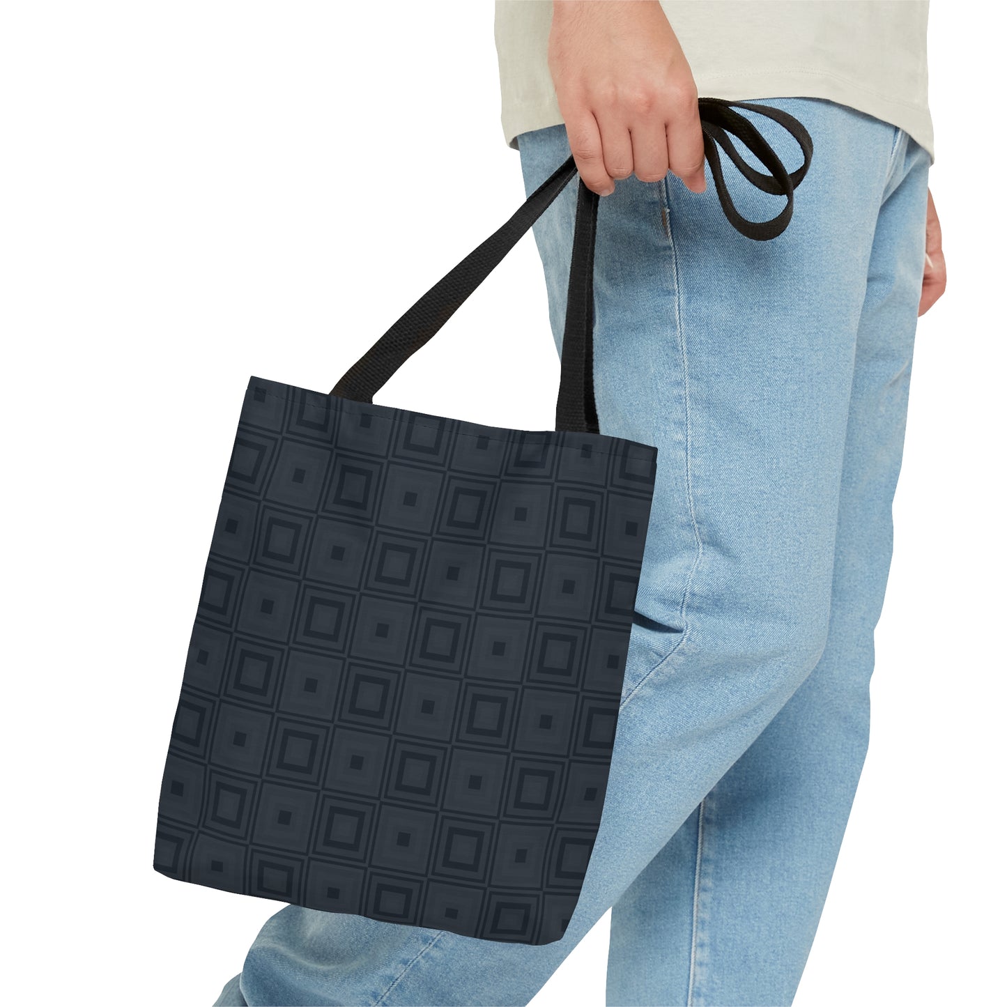 Onyx - Dark Jungle Green Squares - Tote Bag