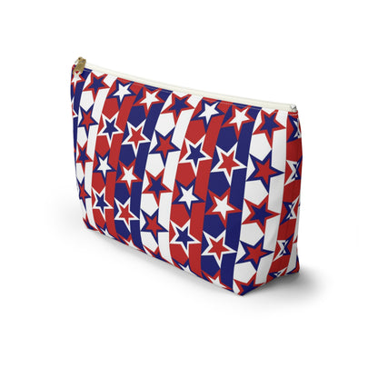 Red White and Blue Stars - Stripes - Accessory Pouch w T-bottom