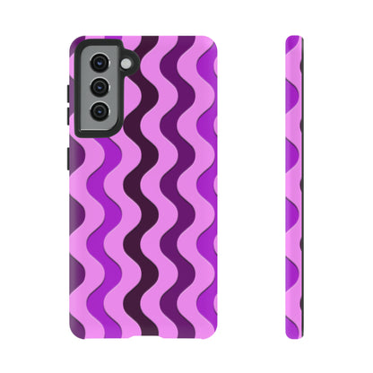 Vertical retro wavy purple and pink - Tough Cases